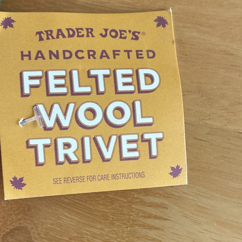 NWT Trader Joe's Handcrafted Felted Wool Trivet *Read